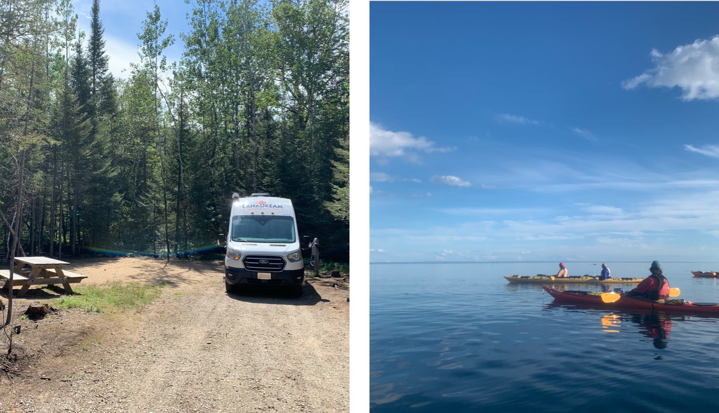 Campen und Kajakfahren